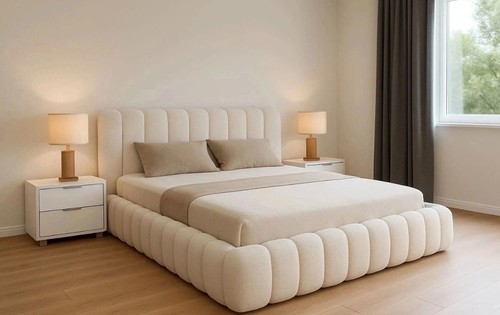 Cream bubble padded - bubble, bed
