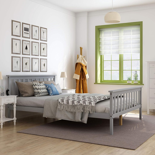 Bed frame double 4ft6 solid - frame,