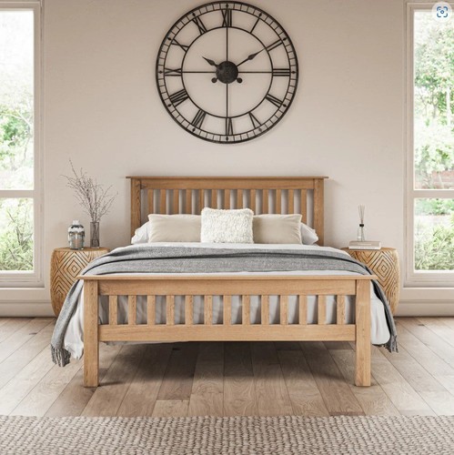 Solid wood bed frame 4ft6 - wood,