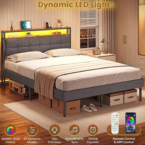 4ft6 double bed frame led - 4ft6,