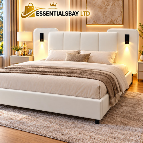 4ft6 double bed frame - frame, white