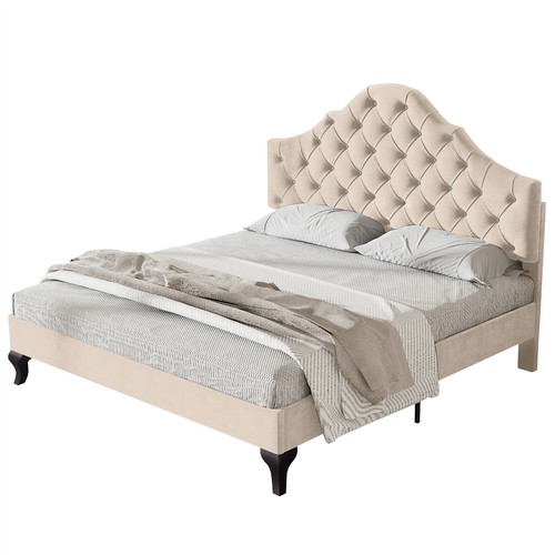 Double size bed 4ft6 - 4ft6, velvet