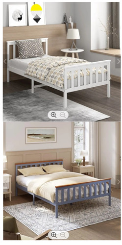 Wooden bed frame pine - pine, single