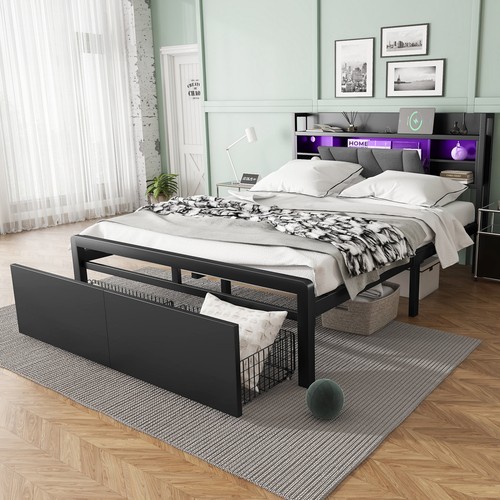 4ft6 double metal - bed, frame
