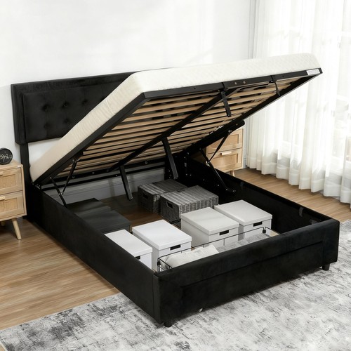 Homcom 4ft6 double bed - double, frame