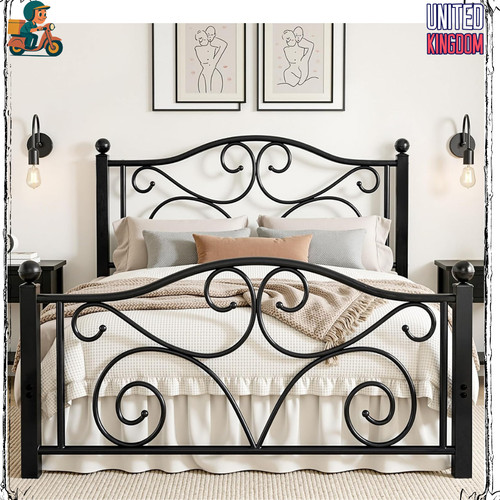 4ft6 double bed frame - bed,