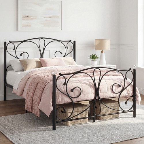 Crystal finials metal bed - metal,