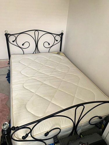 Black metal 4ft bed - black, frame