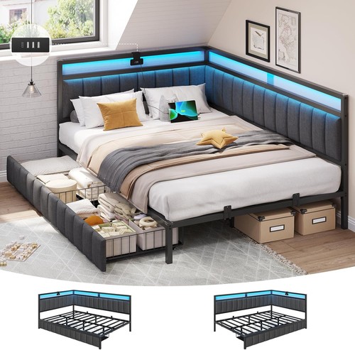 Double bed frame with - double, 2