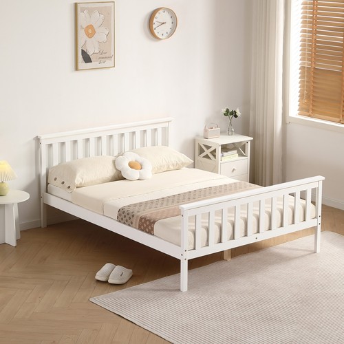 Double bed white 4ft6 - bed,