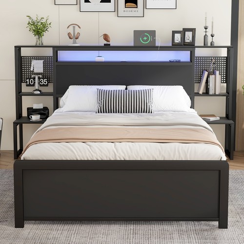 4ft6 double bed frame metal - bed,
