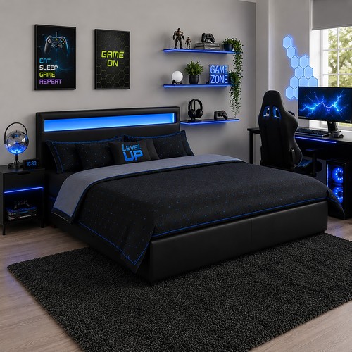 Led gaming ottoman - led,
