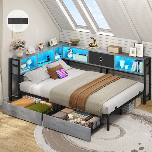 4ft6 double bed frame - 4ft6,