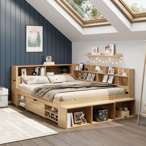 Double bed 4ft6 - 4ft6, wooden