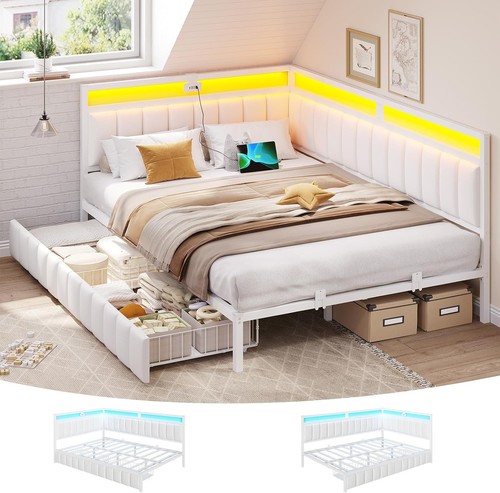 Double bed frame with - bed, 2