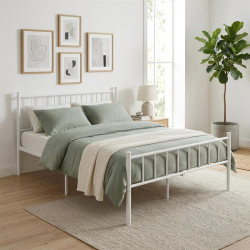 Double metal bed frame - bed,