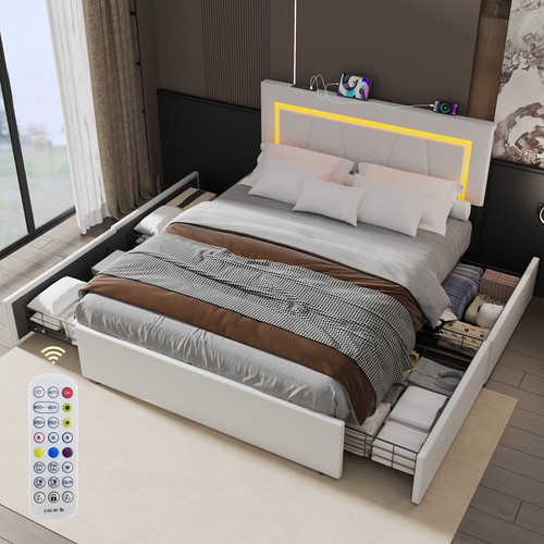 4ft6 drawers storage - 4, bed