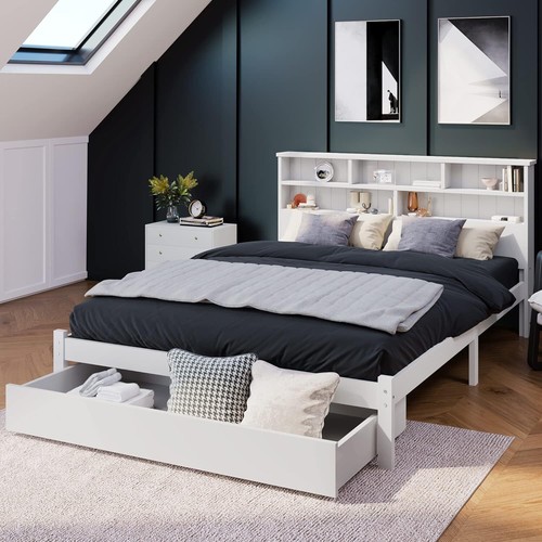 Double bed frame white - double, frame,