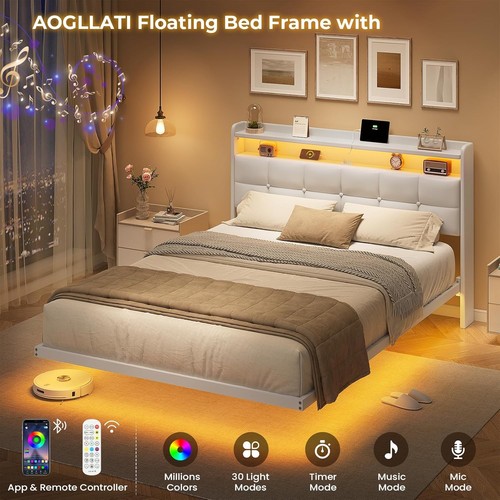 4ft6 floating double - floating, bed