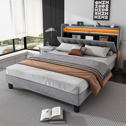 Upholstered platform bed 4ft6 - platform,