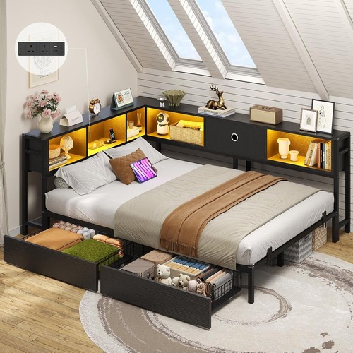 4ft6 double bed - 4ft6, withled