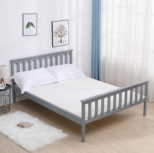 Single double wooden bed - bed, frame