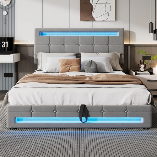 4ft6 double bed upholstered - bed,