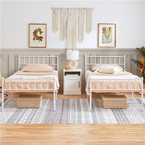 Single double metal bed frame - bed,
