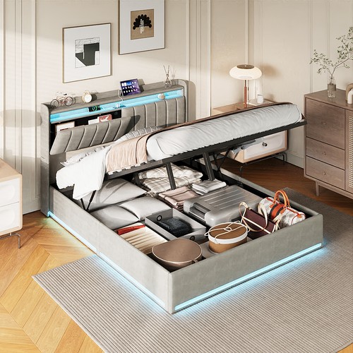 4ft6 ottoman double bed frame - ottoman,