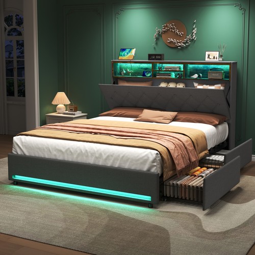 Upholstered bed 4ft6 - bed, double