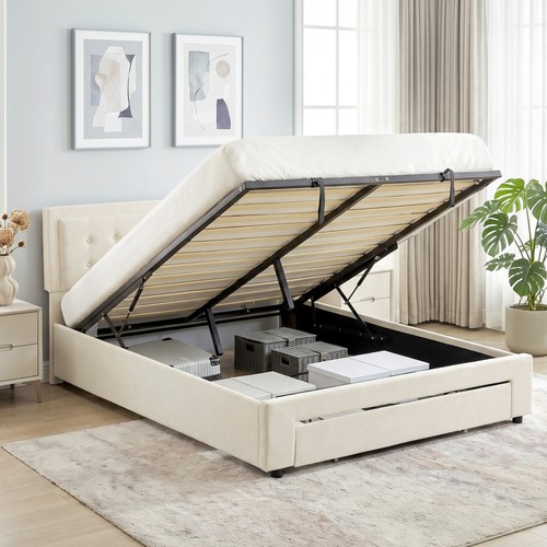Homcom 4ft6 double bed - double, frame