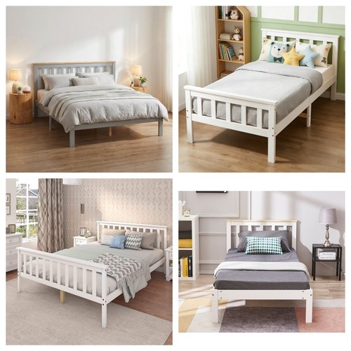 Solid wooden bed frame 3ft - wooden,